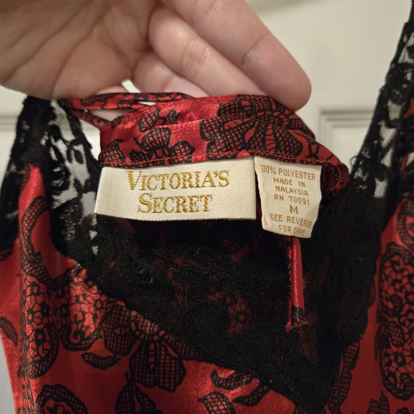 Victoria's Secret Red and Black Lace Slip Dress - Picture 8 of 12